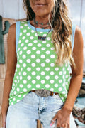 Green Polka Dot Tank Top